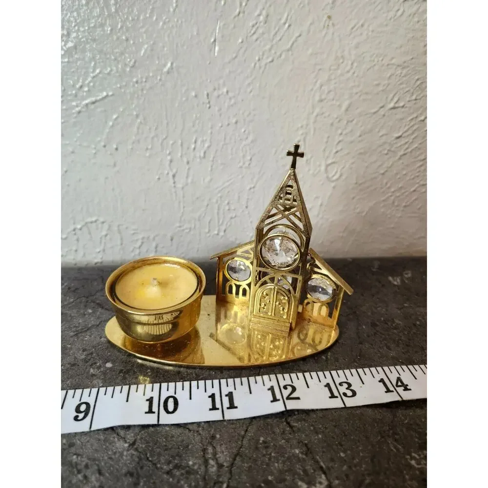 Vintage 24k Gold Plated Crystal Delight Church Austrian Crystals‎